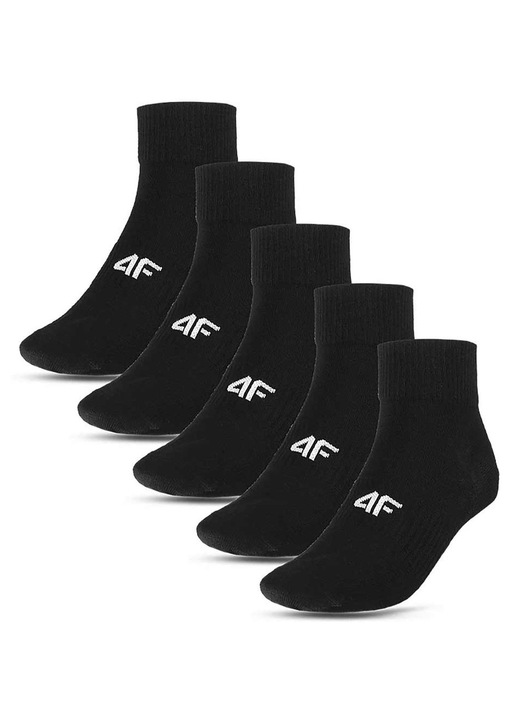 Sosete barbati 4F, set 5 perechi, bumbac, negru, 39-42 EU