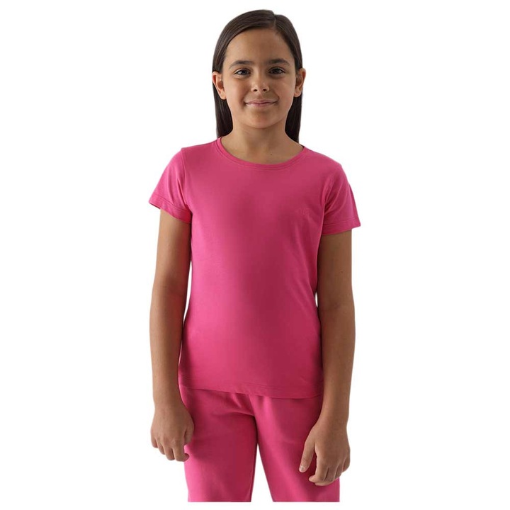 4F gyermek póló, alkalmi, rózsaszín, pamut, normál szabás, 4FJWMM00TTSHF1658, 164 CM