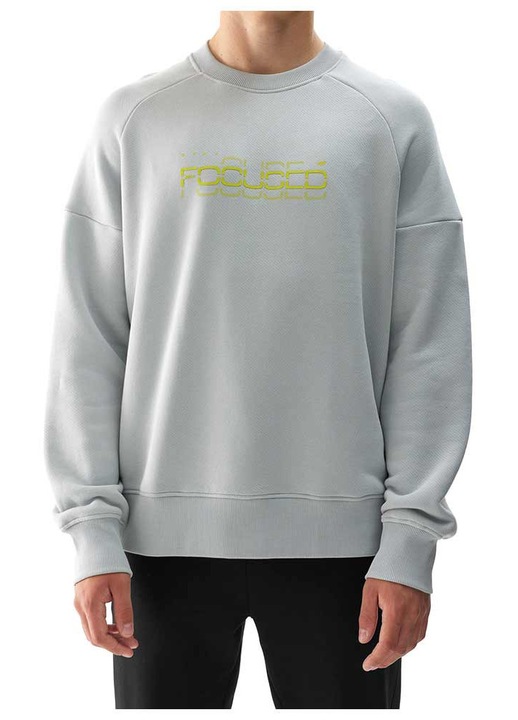 Bluza barbati 4F, casual si sportiv, bumbac, cu garnituri la mansete si baza, negru