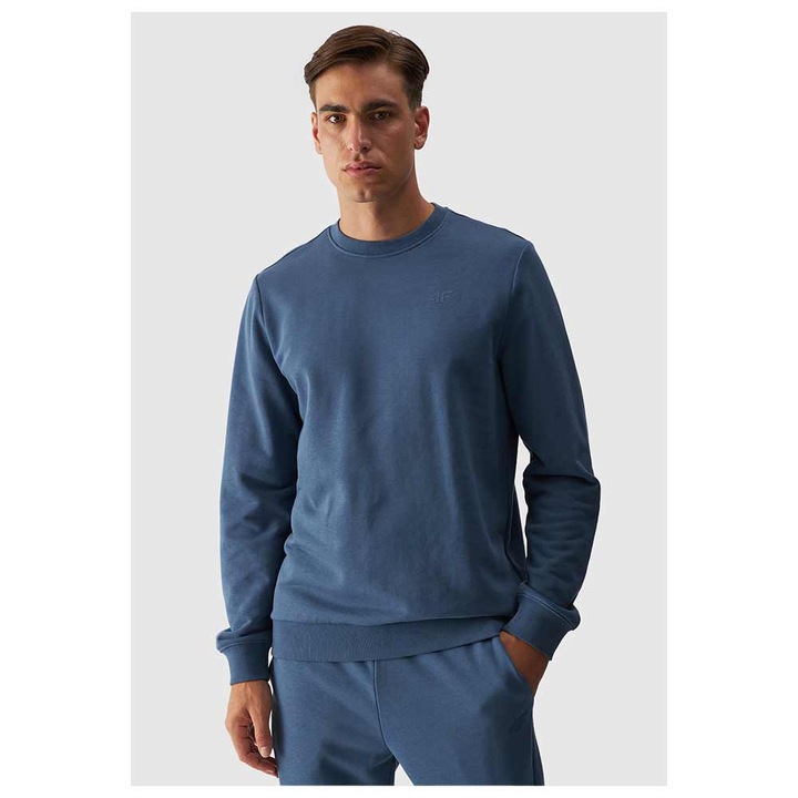 Bluza barbati 4F, casual si sport, albastru, bumbac 80%