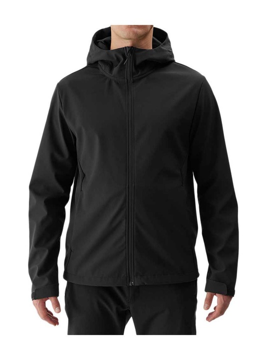 Férfi 4F softshell dzseki, vízálló, légáteresztő, fekete, poliészter-elasztán, S INTL