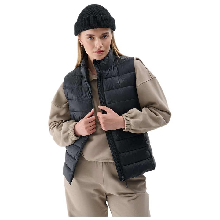 Veste sport dama 4F 4FWAW24TVJAF139, impermeabila, poliester/poliamida, negru, XS INTL