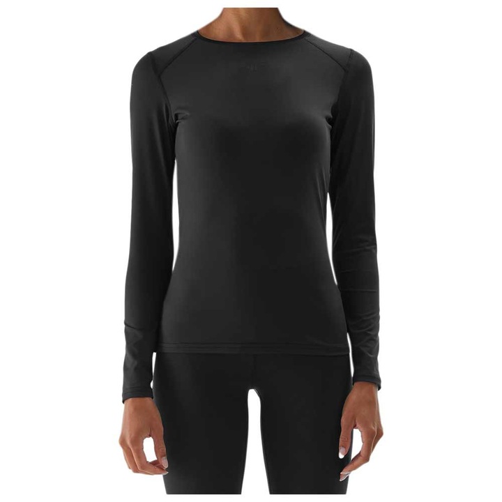 Tricou sport 4F, maneca lunga, negru, material 90% poliester, tehnologie 4FDry