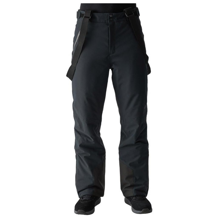 Pantaloni pentru schi 4F 4FWAW24TFTRM0775, impermeabili, cu bretele detasabile, poliester, negru, XL INTL
