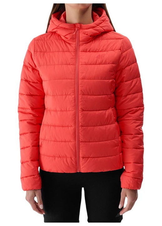 Jacheta dama 4F, umplutura sintetica, rosie, poliester, S INTL