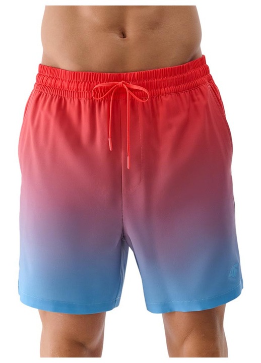 Costum de baie pentru barbati 4F, albastru/rosu, talie reglabila, material durabil