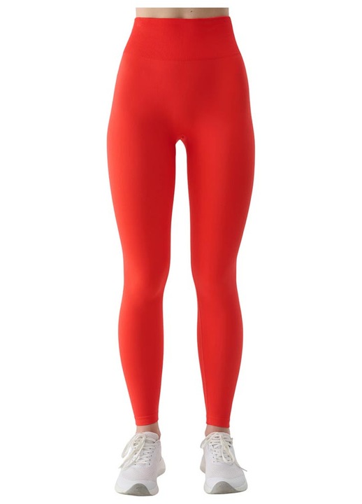 Colanti 4F pentru femei, stramti, cu volane pe spate, rosu, 93% poliamida, 7% elastan, XS-S INTL