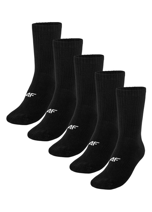 Комплект 5 чифта мъжки чорапи 4F, памук, черен, 39-42