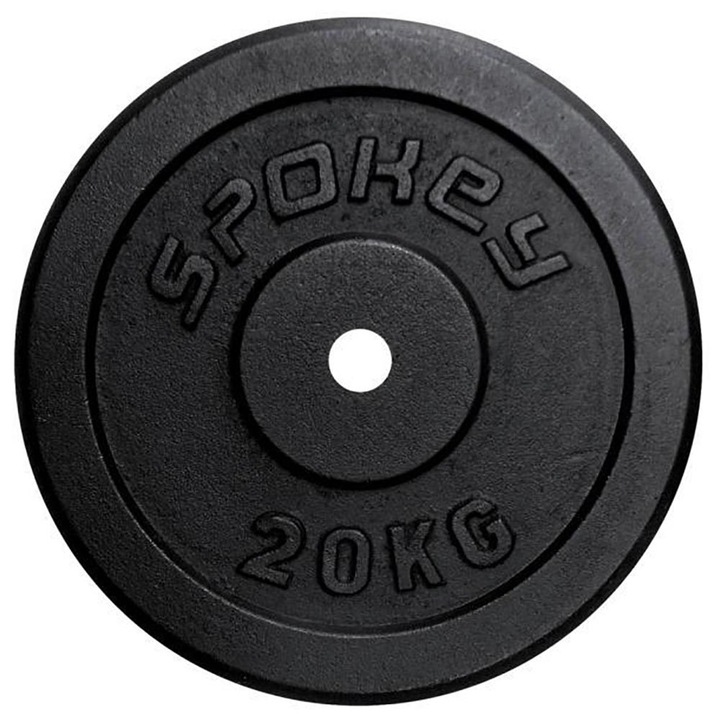Disc haltere Spokey 20 kg 29 mm negru