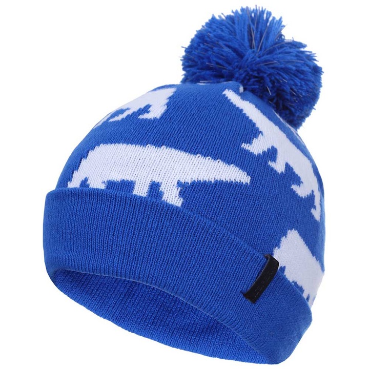 Caciula copii, Ice Peak, design urs polar, albastru/alb