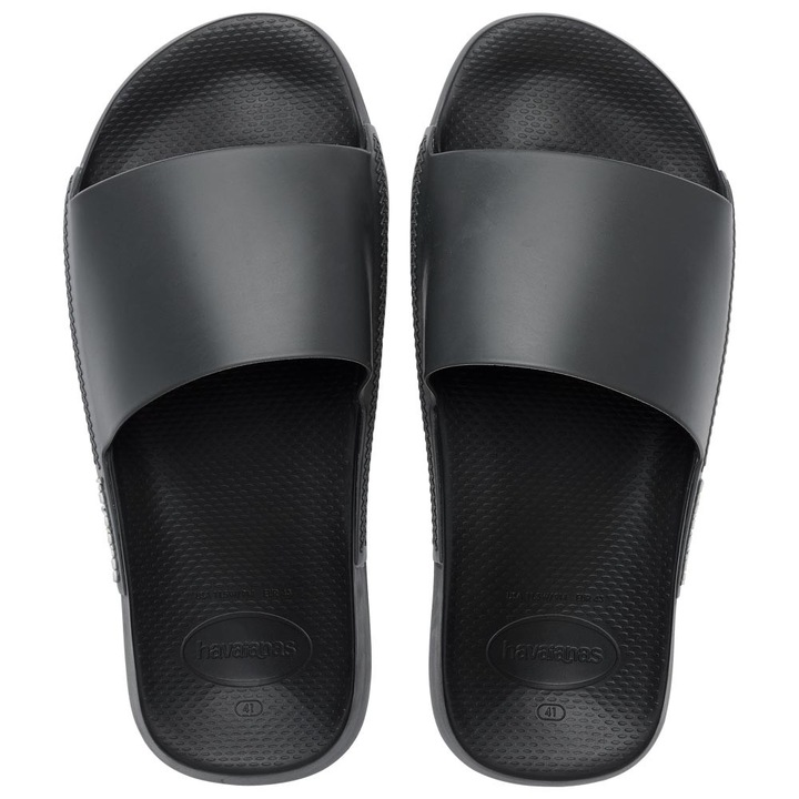 Slapi Havaianas Slide Classic, confortabili, antiderapanti, negri, PVC