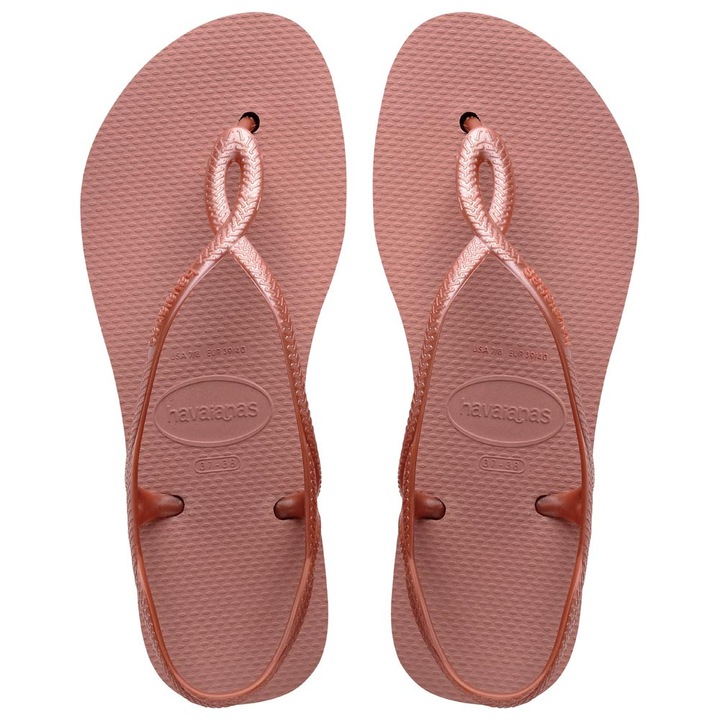 Slapi dama Havaianas, roz, cauciuc, PVC