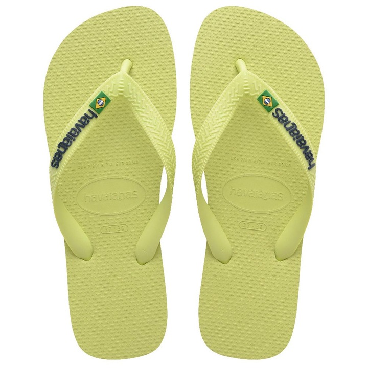 Slapi Havaianas, Brasil, confortabili, antiderapanti, cauciuc, verde