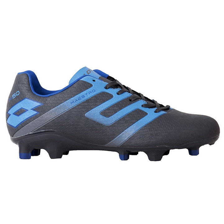 Pantofi sport barbati Lotto Maestro 700 IV FG, gri-albastru, piele ecologica, talpa cu crampoane, 42 EU