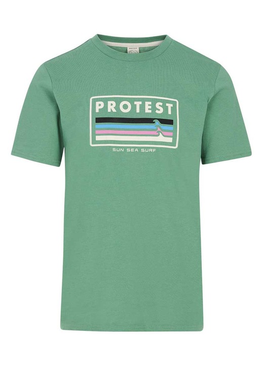 Tricou barbati Protest, model Barn, croiala regulata, verde, bumbac, Verde