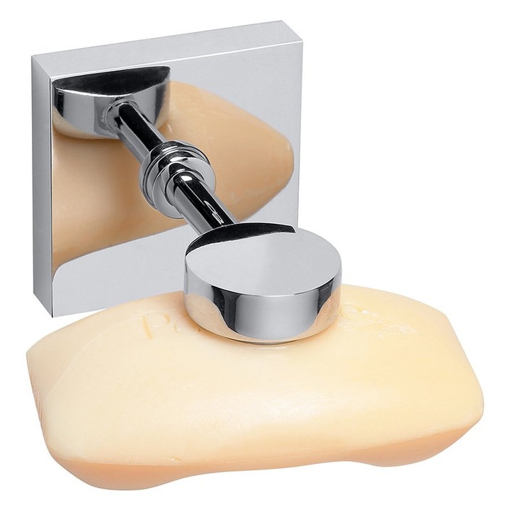 Sapho X-SQUARE szappantartó, króm, 55x55x70 mm, szett 1 db.