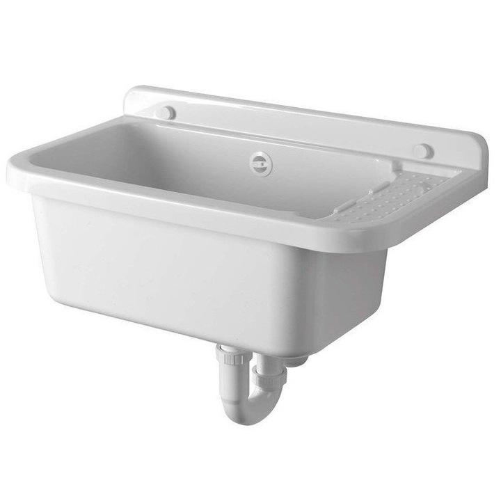 Aqualine adagoló, 60x34cm, fehér, szifonnal és túlfolyóval