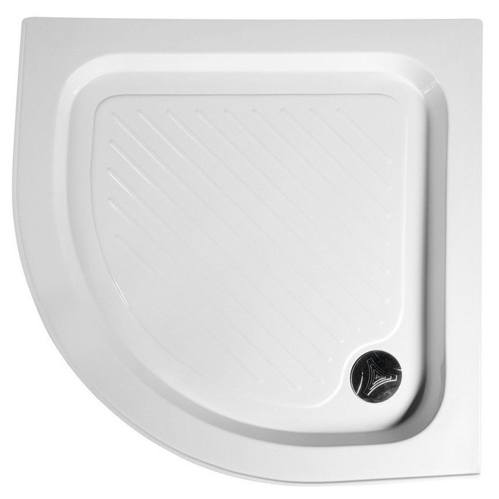 Cadita de dus Aqualine, cada autoportanta acrilica, 80x80x15cm, alb, include sifon si suport metalic