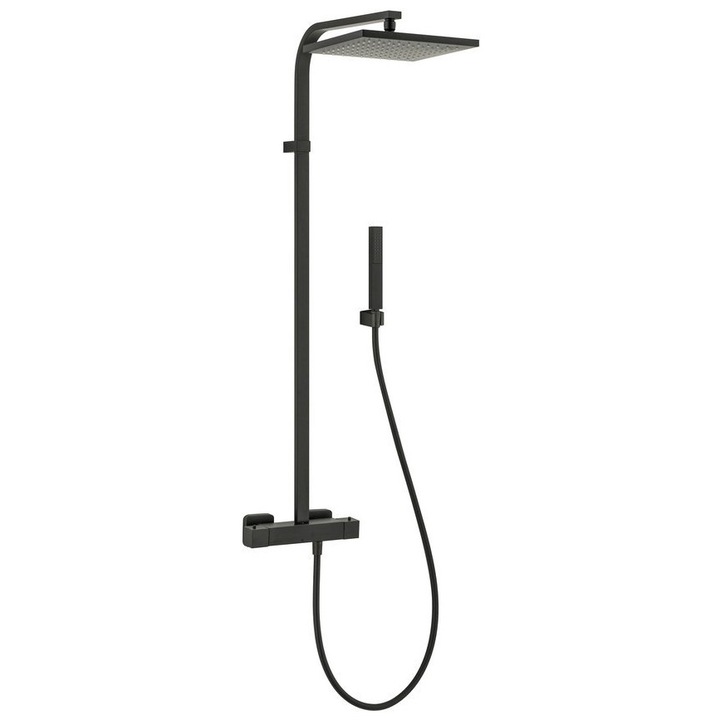 Душ колона Sapho DIMY, термостат, против котлен камък, 270x1087 мм, матово черно