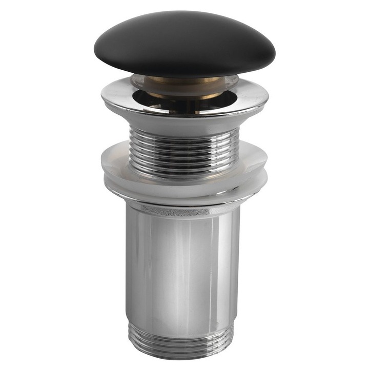 Sistem de scurgere pentru chiuveta, Sapho, 5/4", click-clack, negru, 10-50mm, 1 buc