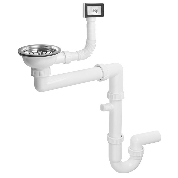 Bruckner mosogató szifon, 6/4", 40 mm, túlfolyóval, 0,509 kg