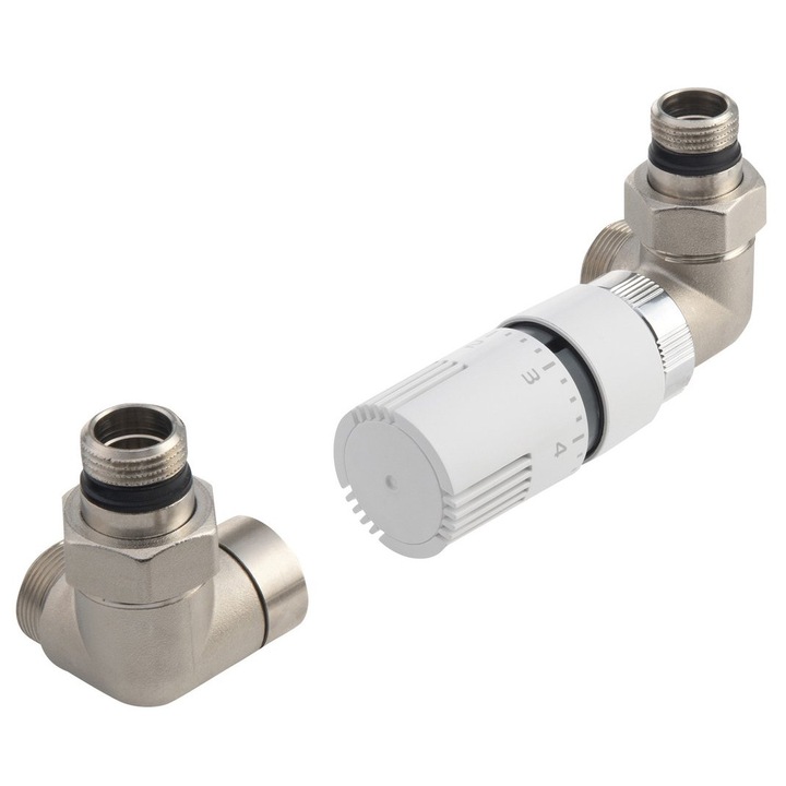 Set Aqualine ECO, robinet termostatic, nickel, 50mm, lateral