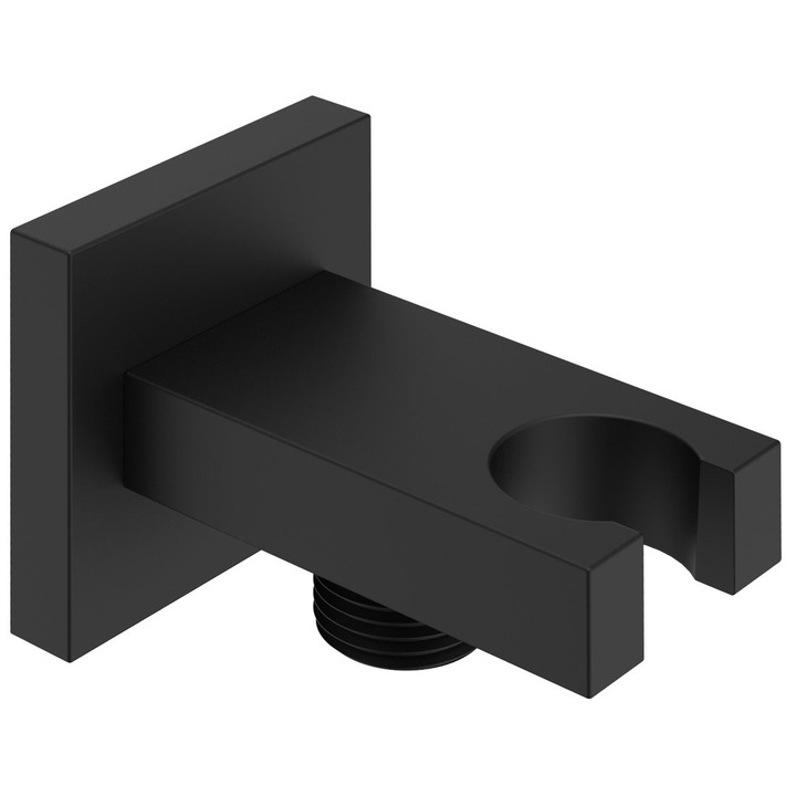 Suport de dus Sapho, patrat, negru mat, 45x45x74mm, set 1 buc