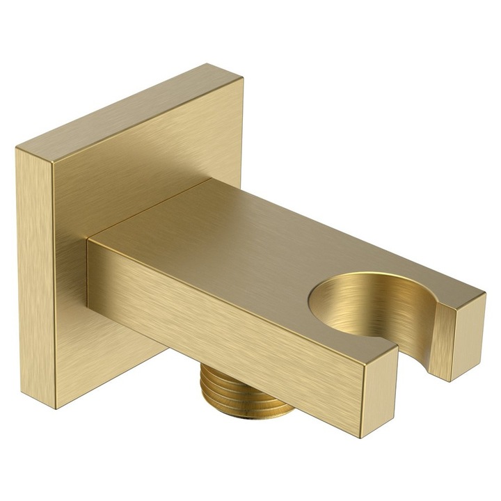 Suport de dus Sapho, patrat, auriu mat, 45x45x74mm