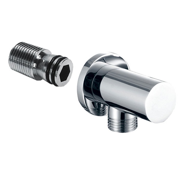 Suport pentru dus Mereo, iesire rotunda, cromat