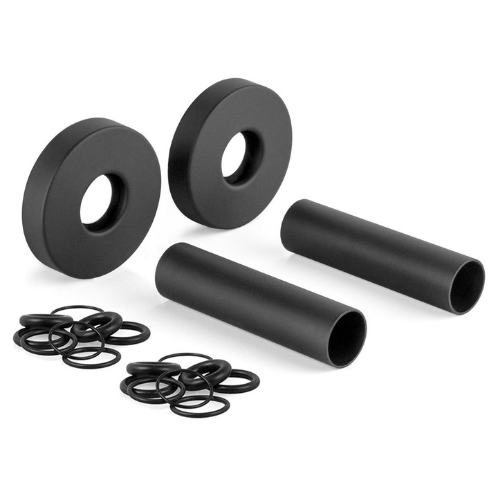 Rozeta acoperire rotunda Bruckner set 50x50x12mm negru mat inox