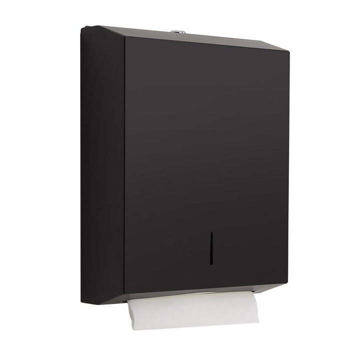 Държач за кухненска хартия Gedy, 282x364x105 мм, черен, неръждаема стомана