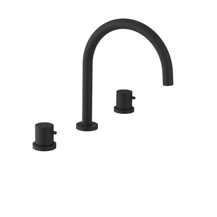 Baterie sanitara Sapho ULTRAMIX, triprvkova, neagra mat, 235mm, set 3 bucati