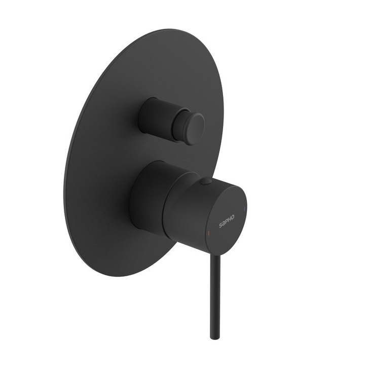 Baterie sanitara Sapho ULTRAMIX, 2 iesiri, negru mat, 180x180mm, set 2 bucati