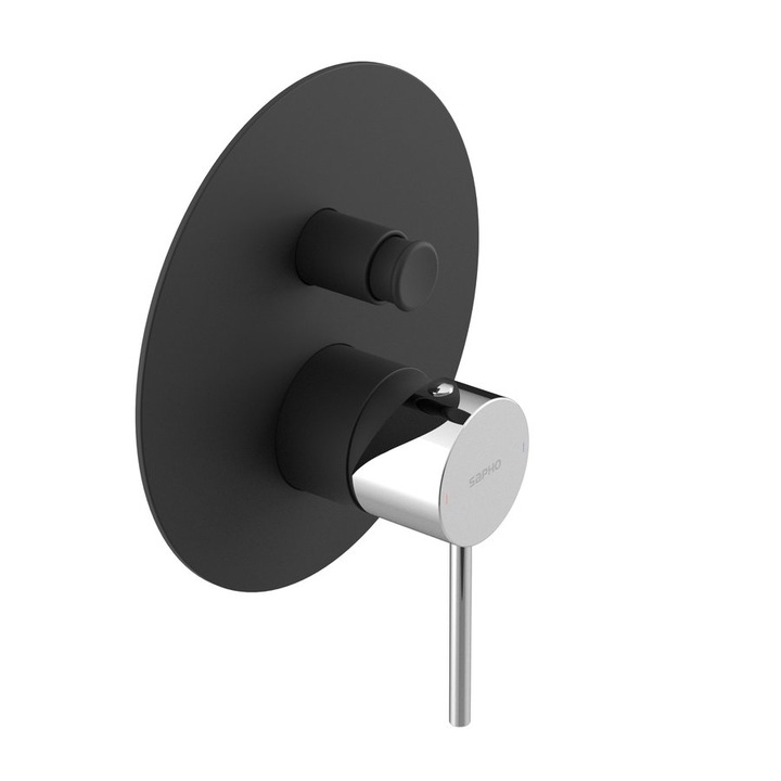 Sapho ULTRAMIX szaniter csaptelep, 2 kimenettel, matt fekete, 180x180 mm, 2 darabos szett