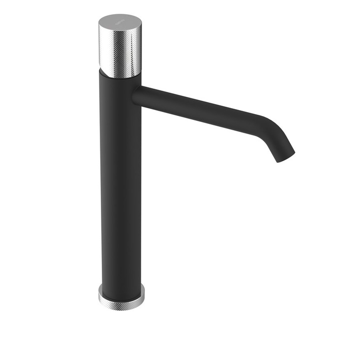 Санитарен смесител Sapho ULTRATAP, висок, матово черен, 3 части, 32x23см
