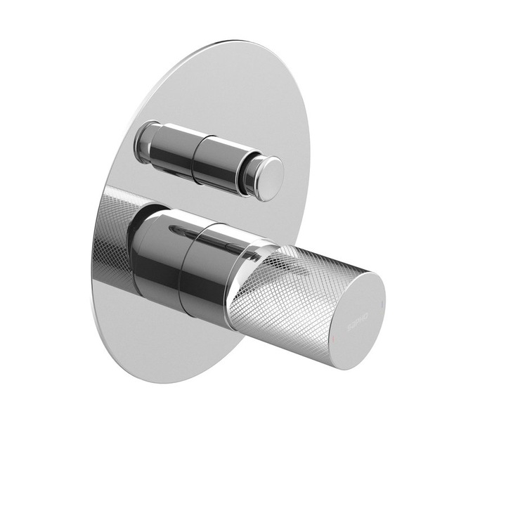 Baterie sanitara, Sapho, ULTRATAP, 2 iesiri, crom, 180x180mm, set 2 bucati