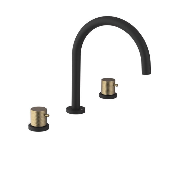 Baterie sanitara Sapho ULTRASAN, triprvkova, neagra mat, 235mm, set 3 bucati