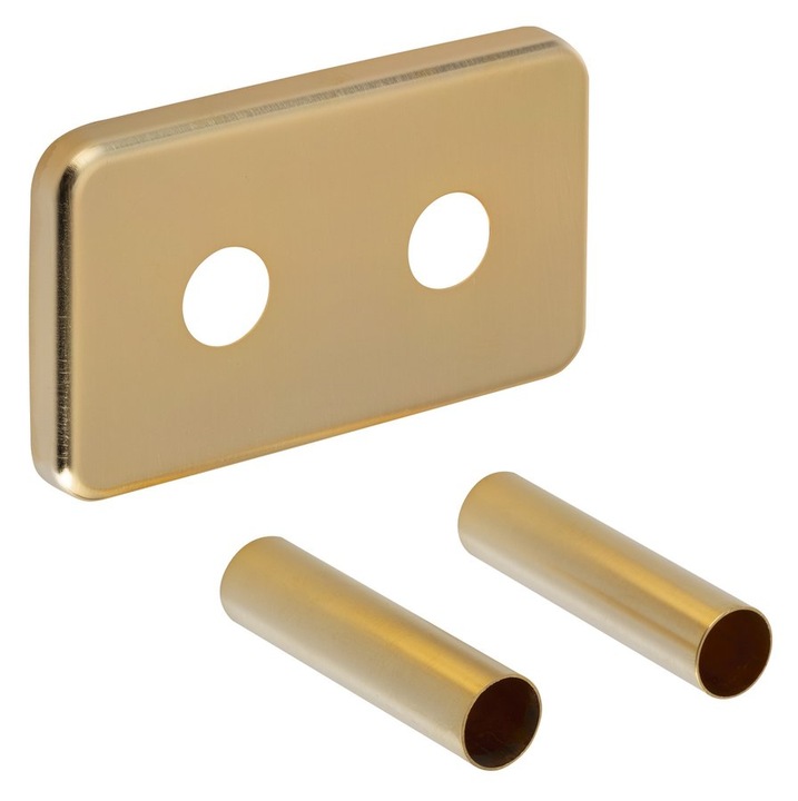 Rozeta de protectie dreptunghiulara Sapho pentru conexiune TWIN, auriu mat - CP7135GM