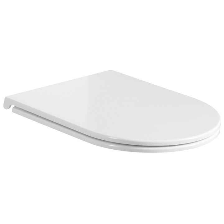Capac WC Sapho, SLIM, alb, Inchidere lenta