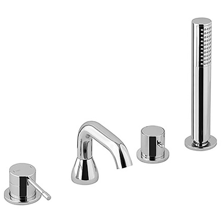 Baterie sanitara, Sapho, model 3D, crom, 3.7 kg, pentru instalare pe marginea cazi