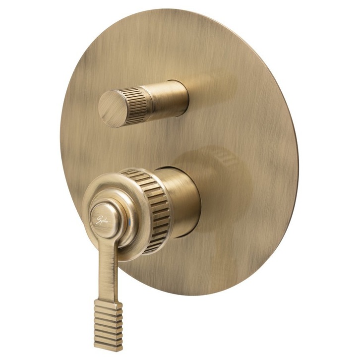 Baterie sanitara Sapho VERSI, 2 iesiri, bronz, 155x155mm, 35mm cartus