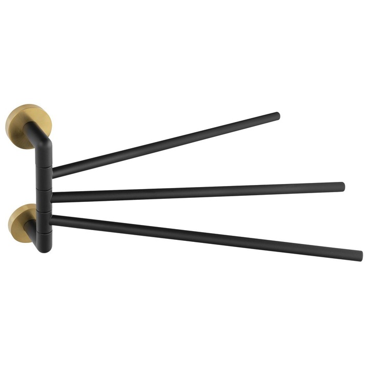 Sapho LARISSA forgó törölközőtartó, 54x193x416mm, fekete, ragasztással vagy fúrással szerelhető