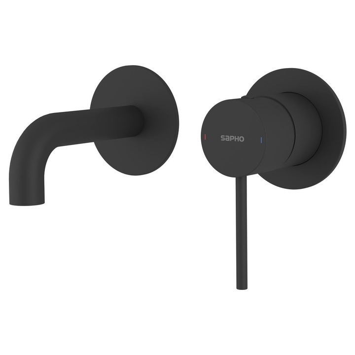 Baterie sanitara Sapho ULTRAMIX, 2 functii, negru mat, 110mm, set 2 bucati