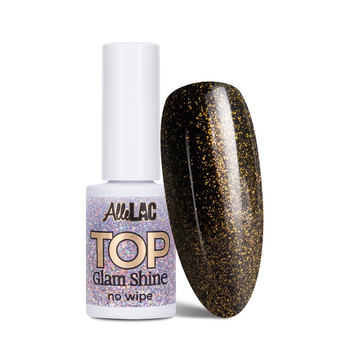 Oja Top Glam Shine no wipe 7g, Gold, efect de stralucire, durabilitate