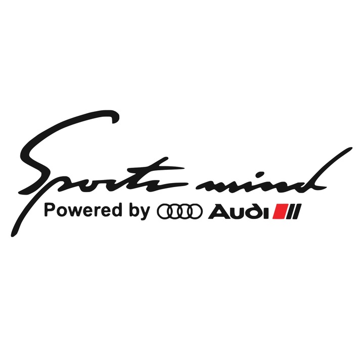 Sticker auto capota Audi, Sports Mind 30x11cm, negru cu rosu