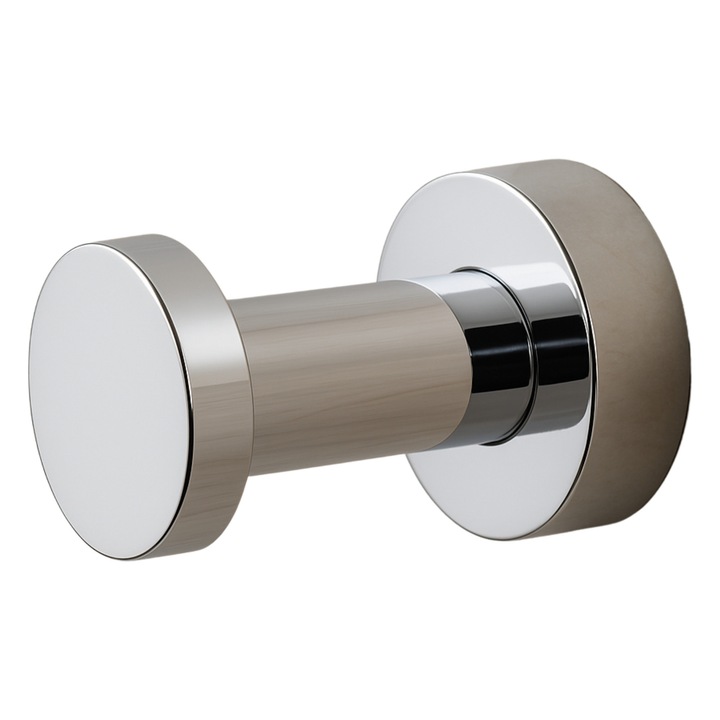 Egyszerű fürdőszobai akasztó, Balneo, Qube, 2 x 3,7 cm, ⌀ 2,5 cm, AISI 304 rozsdamentes acél, kiváló minőségű anyagokból készült, korrózióálló, kényelmes mindennapi használatra készült, króm