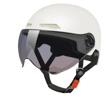 Casca protectie bicicleta/trotineta electrica FIXATO, Unisex, cu viziera detasabila, usoara si aerodinamica, marime universala 56-62 cm, Alb