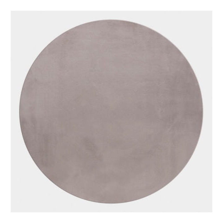 Covor, Ayyildyz, Pouffy, 120 x 120 Cm, Plus, Poliester, Fir De 25 Mm, 1600 g/m2, Cerc, Compatibil Cu Incalzire Prin Pardoseala, Bej