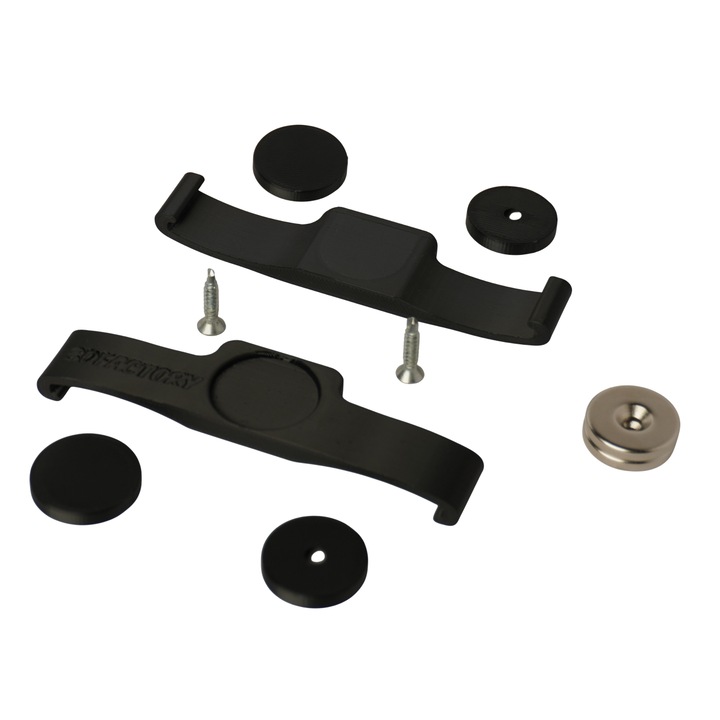 Suport magnetic placuta numar inmatriculare auto Slim - 2 bucati (fata sau spate), negru