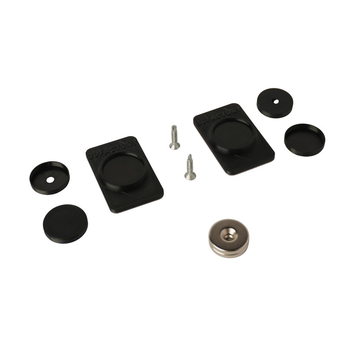 Suport magnetic placuta numar inmatriculare auto Invizibil - 2 bucati (fata sau spate), negru